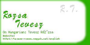 rozsa tevesz business card